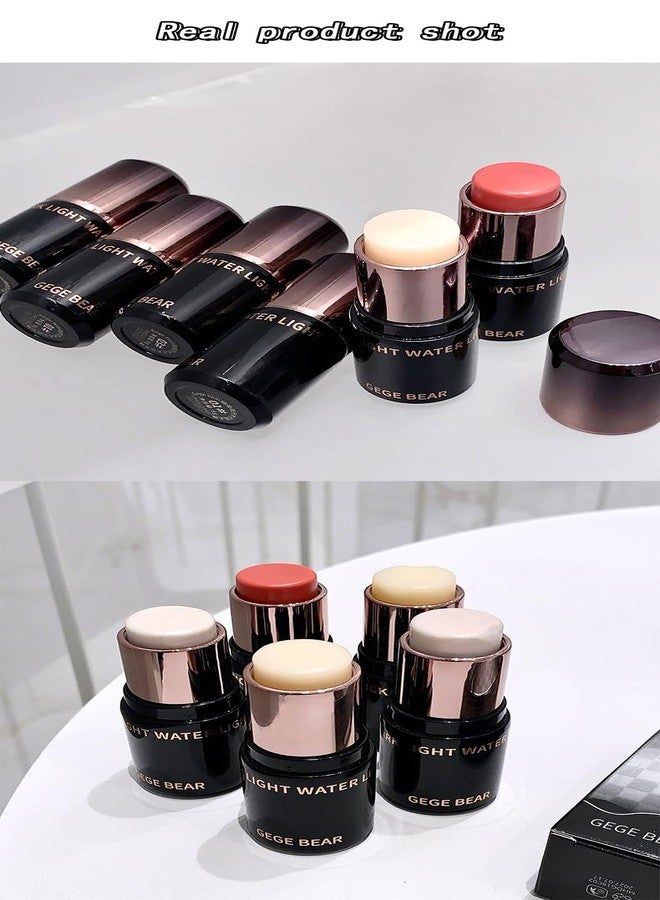 Gege Bear Highlighter Stick | Smooth Blendable Cream Stick | Aesthetic Highlighters Pastel | Dewy Water-Light Glow | Pastel-Inspired shades | Long-Lasting Glow | Perfect for Cheeks and Nose | Soft Look | Face Makeup Highlighter for Women (01# Hydrophobic, 8g) - Image 5