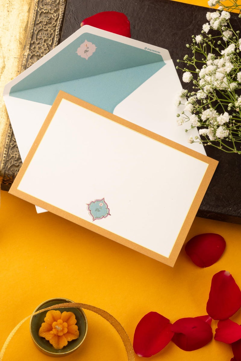 Be Stories Moroccon Affair One Side Print Blank Greeting Note Cards With Envelopes 130 GSM With Gold Foil & Sticker Seals For Birthday, Diwali, Chirtsmas- 5.50 x 3.50 inches, Pack of 5 - Image 5