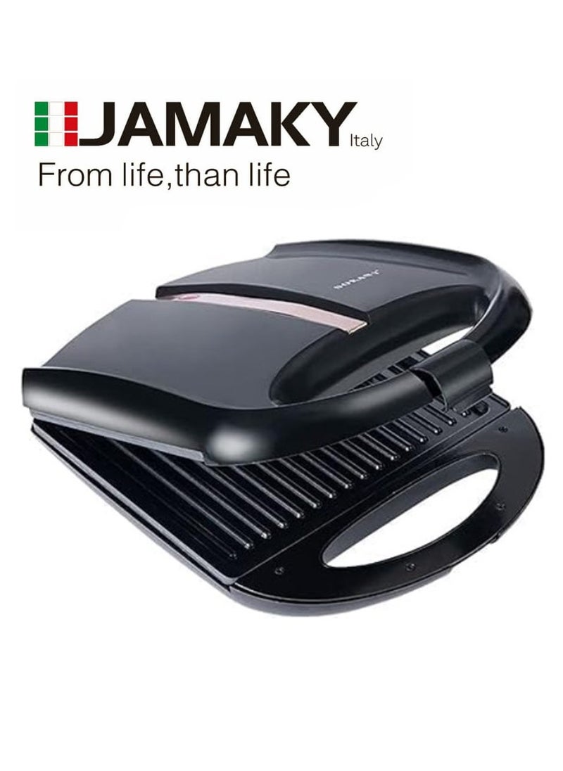 JAMAKY Italy - Sandwich Maker 2000 Watt with Italian technology - with Fixed Grill, JMK2010A, Powerful Heater for Quick Setting, Beautifully Designed, Easy to Use and Powerful Heater - Image 1