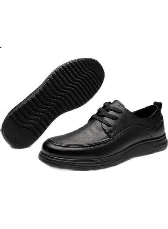 Strongman Business Casual Leather Shoes Top Layer Cowhide Lace-Up Fashion Commuter Men'S Shoes Jda005122 Black 44 - Image 1