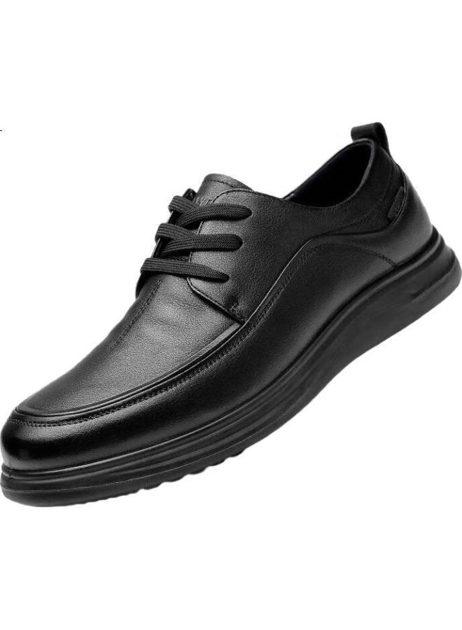 Strongman Business Casual Leather Shoes Top Layer Cowhide Lace-Up Fashion Commuter Men'S Shoes Jda005122 Black 44 - Image 3