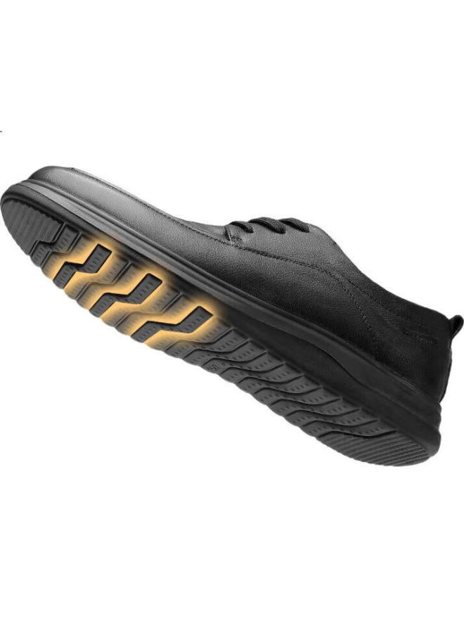 Strongman Business Casual Leather Shoes Top Layer Cowhide Lace-Up Fashion Commuter Men'S Shoes Jda005122 Black 44 - Image 2