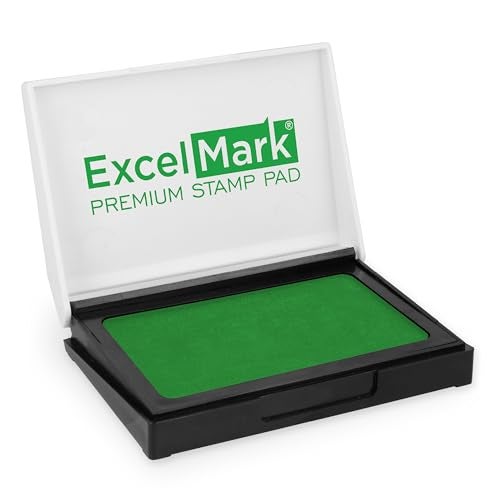 ExcelMark Ink Pad for Rubber Stamps 1-7/8" x 3-1/8"- Green - Image 1