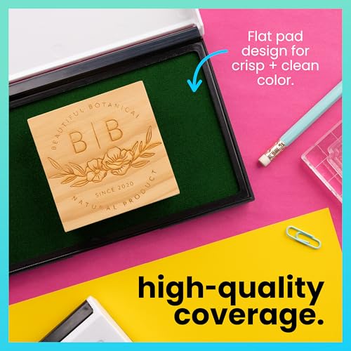ExcelMark Ink Pad for Rubber Stamps 1-7/8" x 3-1/8"- Green - Image 4