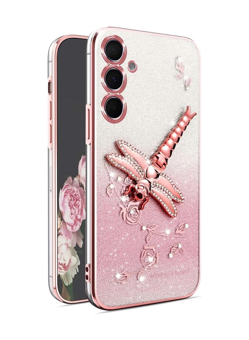 general Samsung Galaxy A56 5G Glitter Case, Ultra-thin Transparent Glitter TPU Shockproof Case, Glitter Diamond Flower Dragonfly Support Ladies Case - Image 1