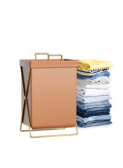 MIXDE Large Collapsible Laundry Basket Hamper with Handles and Lid, Heavy-Duty Frame Clothes Hampers X-Shaped Laundry Hamper Laundry Bags for Laundry  - Image 1