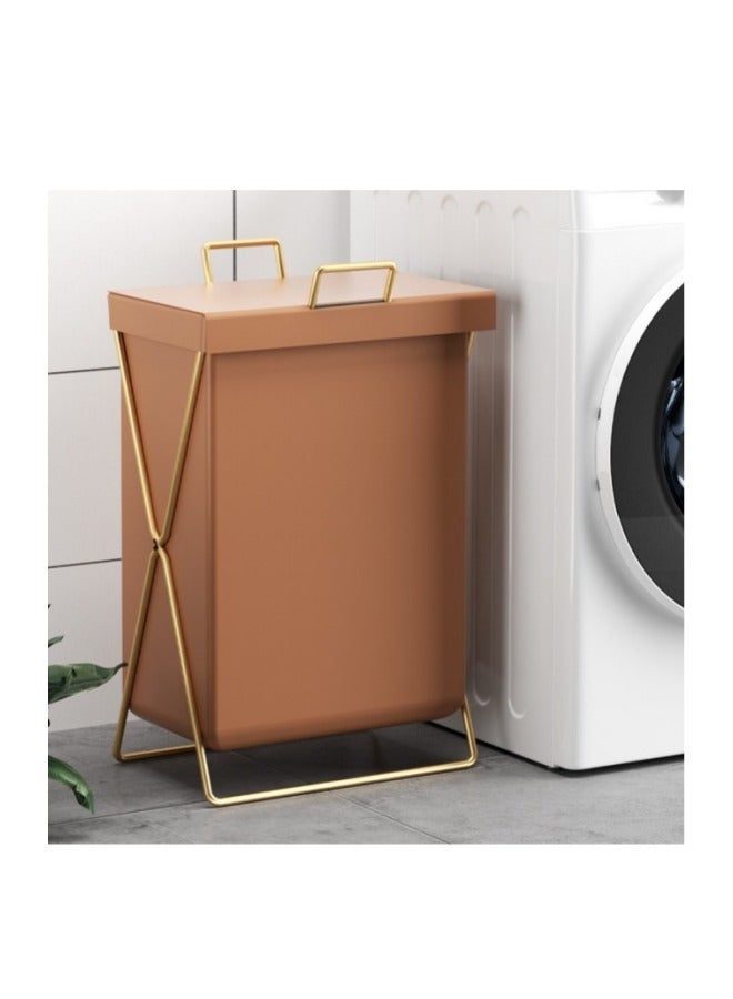 MIXDE Large Collapsible Laundry Basket Hamper with Handles and Lid, Heavy-Duty Frame Clothes Hampers X-Shaped Laundry Hamper Laundry Bags for Laundry  - Image 2