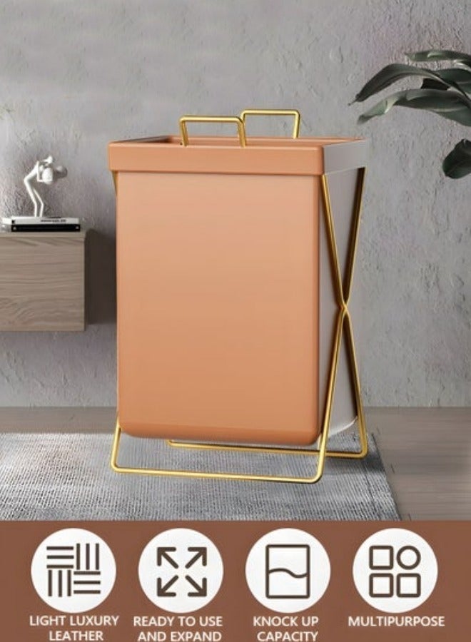 MIXDE Large Collapsible Laundry Basket Hamper with Handles and Lid, Heavy-Duty Frame Clothes Hampers X-Shaped Laundry Hamper Laundry Bags for Laundry  - Image 3