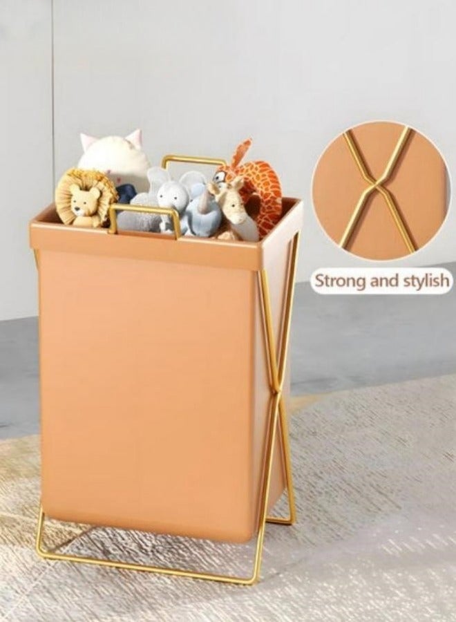 MIXDE Large Collapsible Laundry Basket Hamper with Handles and Lid, Heavy-Duty Frame Clothes Hampers X-Shaped Laundry Hamper Laundry Bags for Laundry  - Image 4