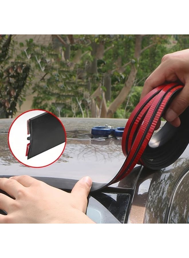 Black Weatherproof Rubber Pinstriping Tape 500cm T Type Sealant for Sunroofs and Rear Windshields - Image 2