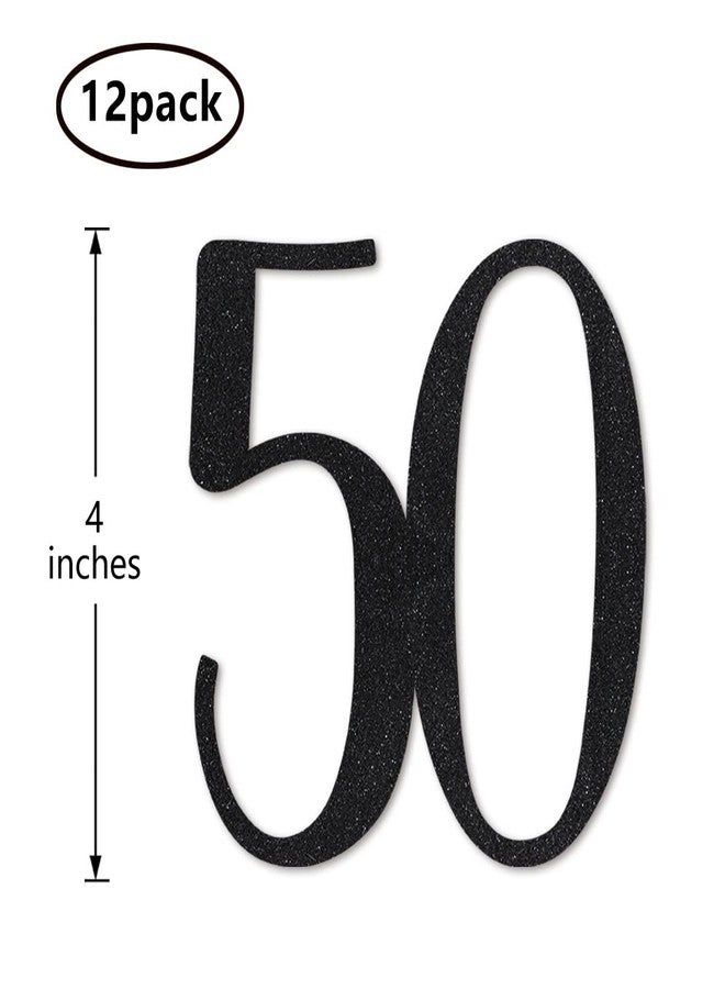 ماجوتش 50 رقمًا أسود لامعًا قابلًا للقص، مستلزمات تزيين حفلات أعياد الميلاد الخمسين، اصنعها بنفسك - Image 3