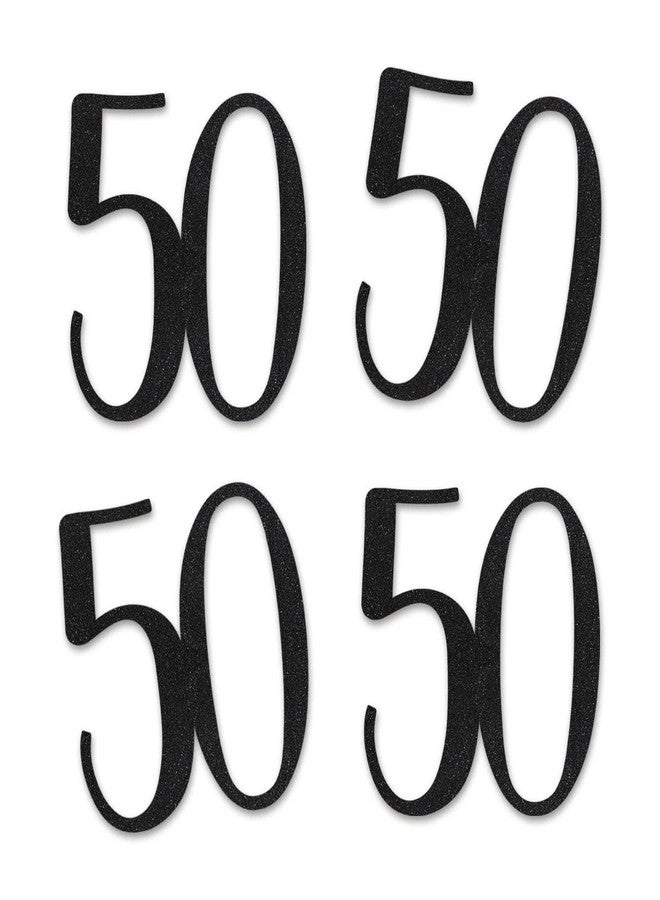 ماجوتش 50 رقمًا أسود لامعًا قابلًا للقص، مستلزمات تزيين حفلات أعياد الميلاد الخمسين، اصنعها بنفسك - Image 1
