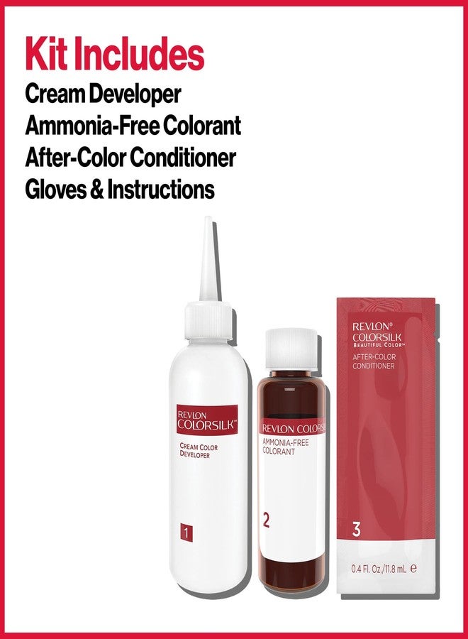 Revlon ColorSilk Permanent Hair Color For Women, Salon Perfect Hair Colour at Home with 100% Grey Coverage | Pro-Keratin & No Ammonia | Up to 8 Weeks of Colour | Shade - Brown Black 2N (Pack of 1) - Image 2