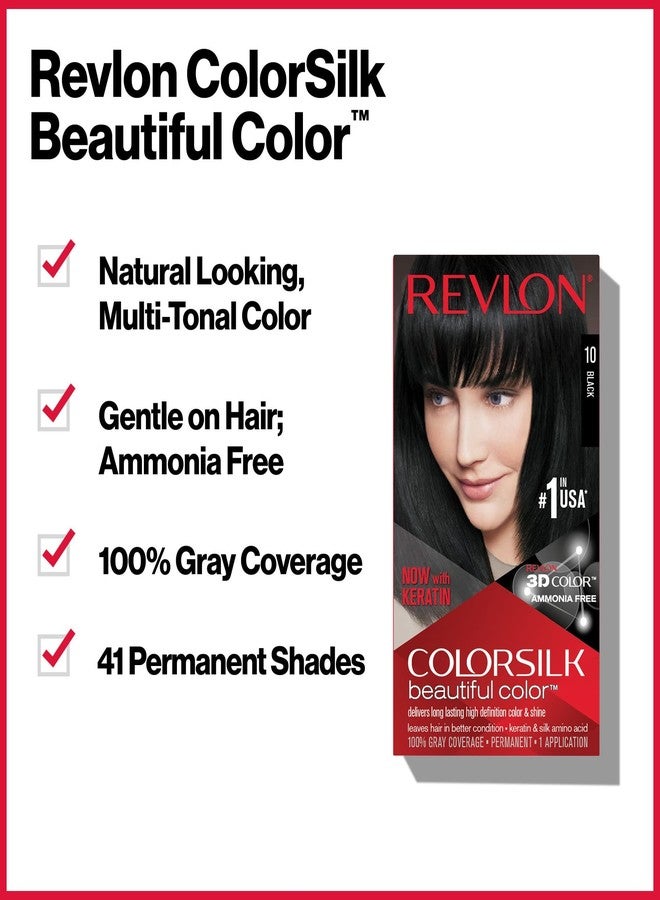 Revlon ColorSilk Permanent Hair Color For Women, Salon Perfect Hair Colour at Home with 100% Grey Coverage | Pro-Keratin & No Ammonia | Up to 8 Weeks of Colour | Shade - Brown Black 2N (Pack of 1) - Image 4