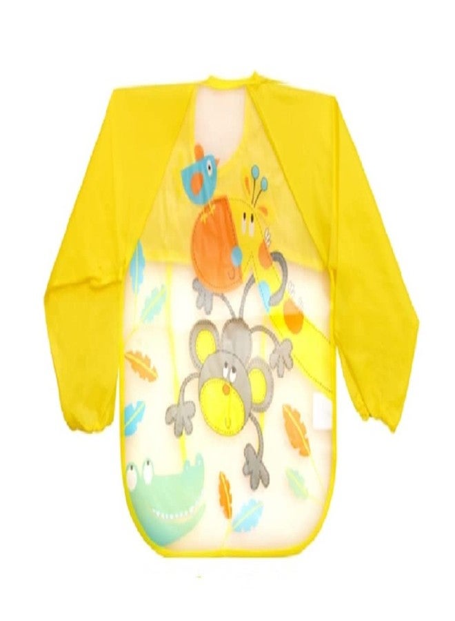 Wavva® Waterproof Colorful Children Bib Cute Cartoon Animals Baby Bibs Full Sleeve Children Apron Long Sleeve Feeding Bibs (Pack of 1) - Image 1