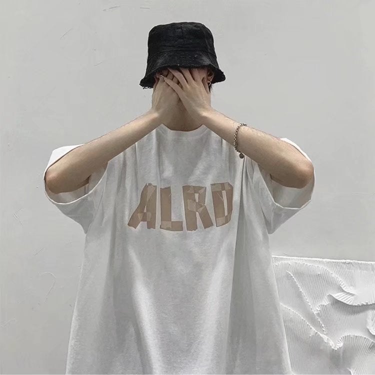 American Short-Sleeved T-Shirt Men'S Summer Hong Kong Style Ins Popular Brand Loose Large Size Letter Printed Half-Sleeved T-Shirt Base Shirt - Image 4