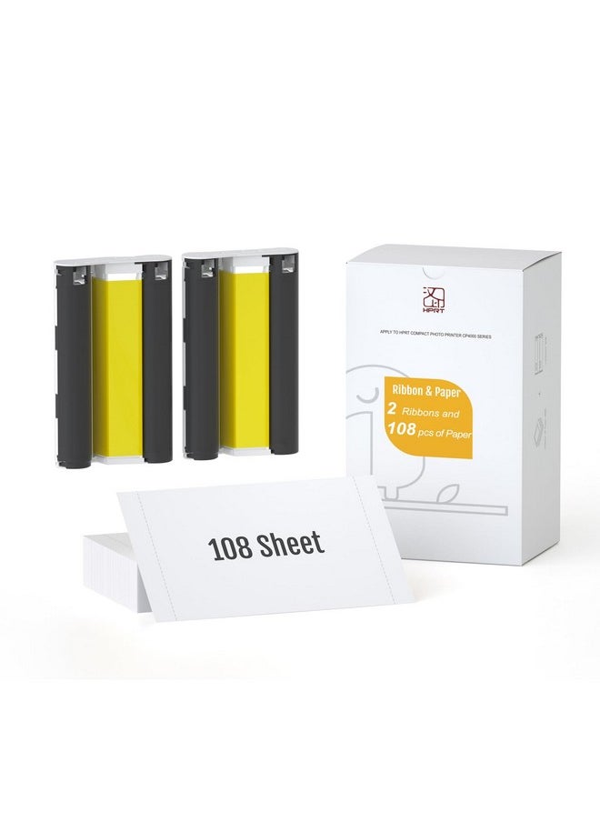 HPRT 4X 6 Photo Paper 108 Sheets And Two Ribbons，Designed For Cp4100/Cp4000L Photo Printer  - Image 1