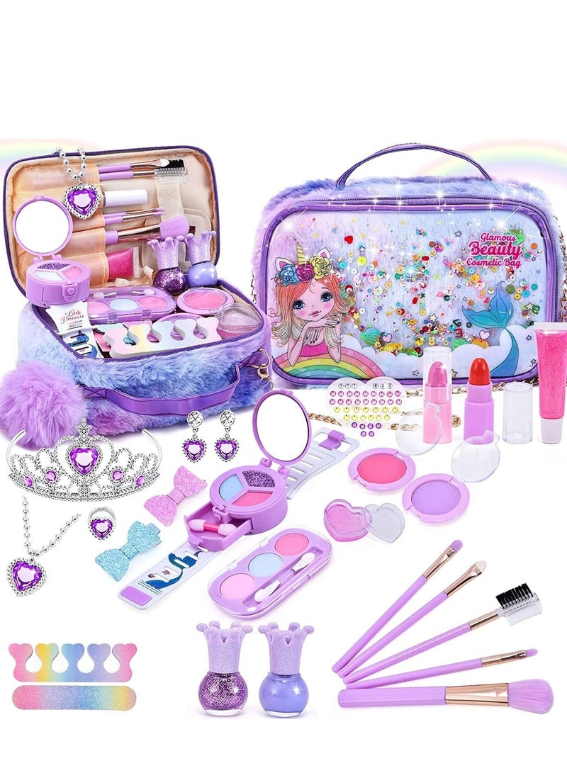 zyra toys Kids Luxurious Makeup Kit for Girls, Unicorn Makeup Set, Real Washable Make up Kit for Little Girl Princess Toddler Makeup for Kid Birthday Gifts Unicorn Toys for Girls - Image 1