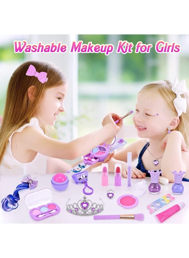 zyra toys Kids Luxurious Makeup Kit for Girls, Unicorn Makeup Set, Real Washable Make up Kit for Little Girl Princess Toddler Makeup for Kid Birthday Gifts Unicorn Toys for Girls - Image 2