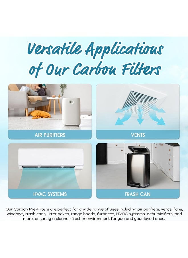 Breathe Naturally - 16X48 Cut-To-Fit Activated Carbon Filter Sheet (1 Pack) Multi-Use Charcoal Air Filter Pad For Air Purifiers, Air Conditioners, Air Vents - Image 1