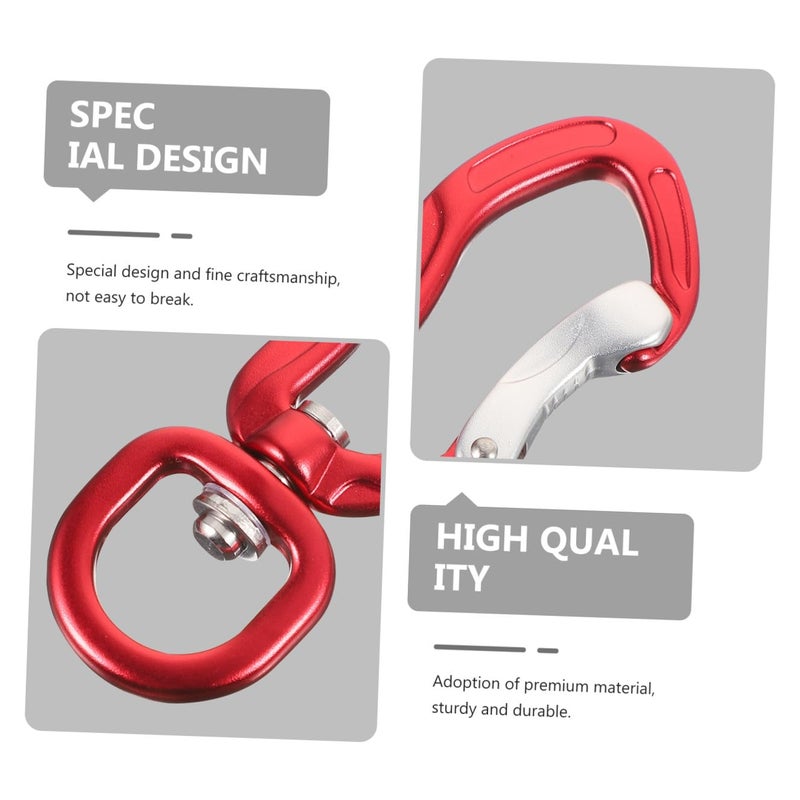 Multifunctional Carabiner Keychain with Swivel Hook Red 400kg Load Capacity for Outdoor Camping Dog Leash - Image 4