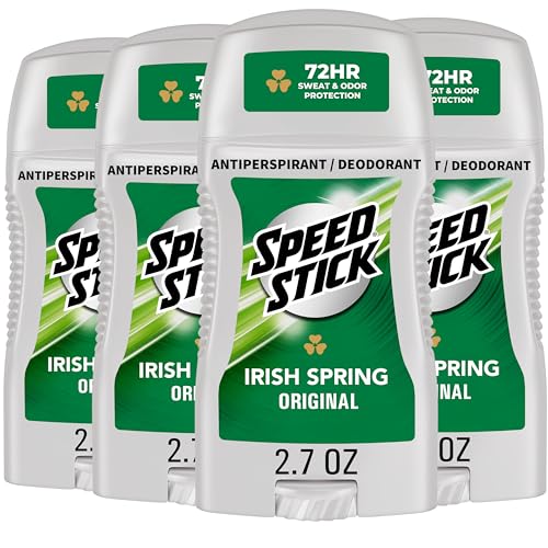Speed Stick Antiperspirant Deodorant for Men, 72 HR Sweat & Odor Protection, Irish Spring Scent, 2.7 oz Stick (4 Pack) - Image 1