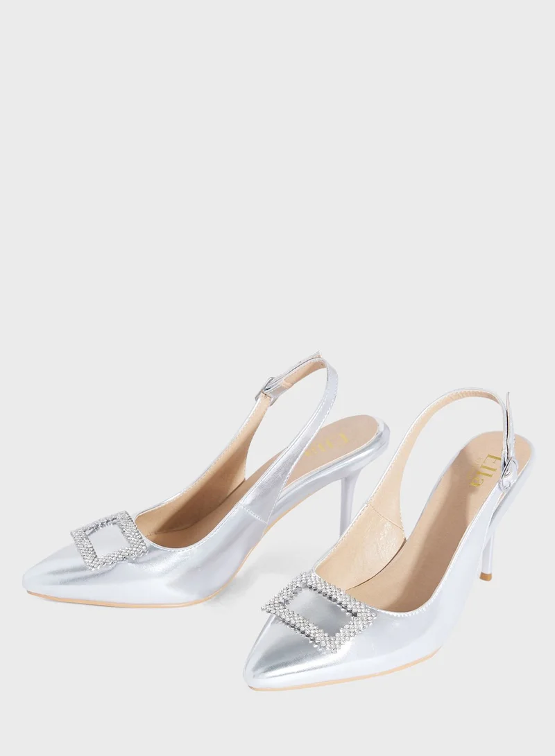 Ella Limited Edition High Heel Metallic Slingback Pump