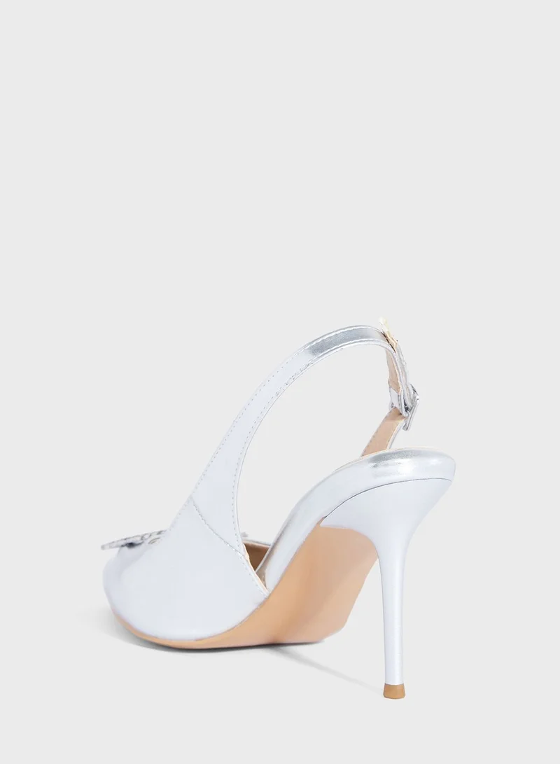 Ella Limited Edition High Heel Metallic Slingback Pump