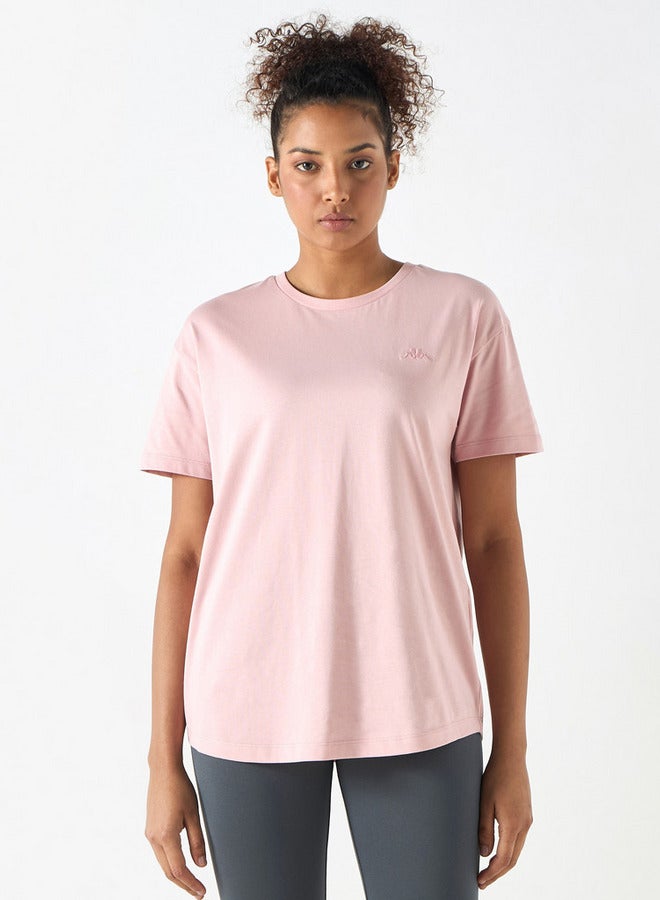 كابا تيشيرت بياقة مستديرة وأكمام قصيرة وتطريز شعار من كابا - Image 1