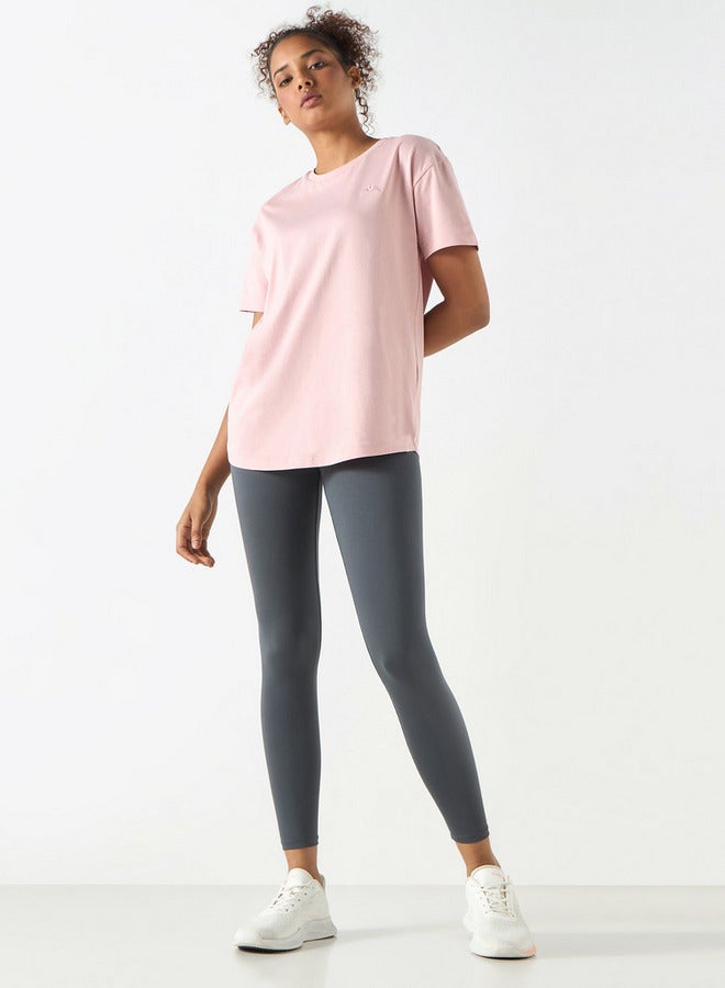 كابا تيشيرت بياقة مستديرة وأكمام قصيرة وتطريز شعار من كابا - Image 2