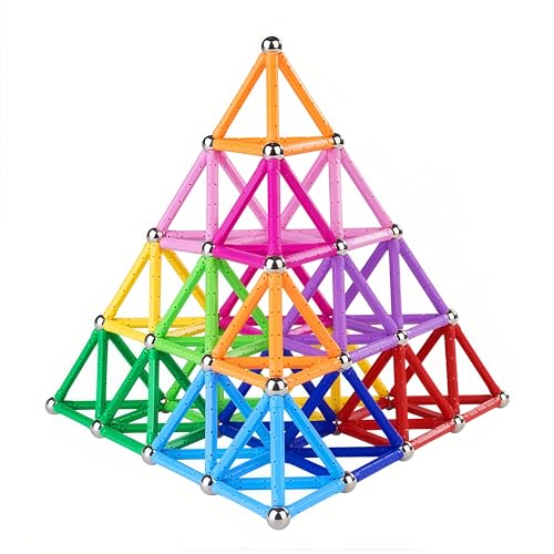 Beicarin 204 Pcs Magnetic Building Sticks Blocks Toys 23 Length Magnet Educational Stacking Toys Set for Kids and Adult STEM Building Toy 3D NonMagnetic Balls with Storage Bag - Image 1