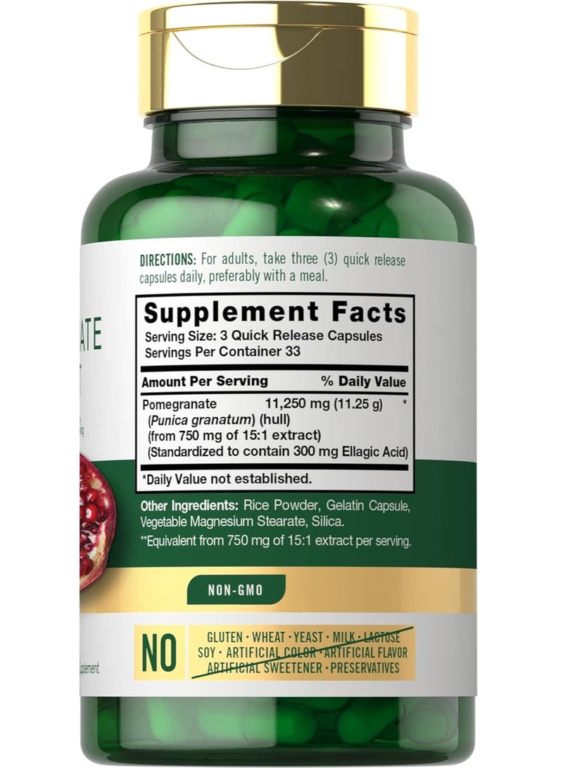 مستخلص الرمان 11250 مجم، 100 كبسولة سريعة الإصدار - Image 2