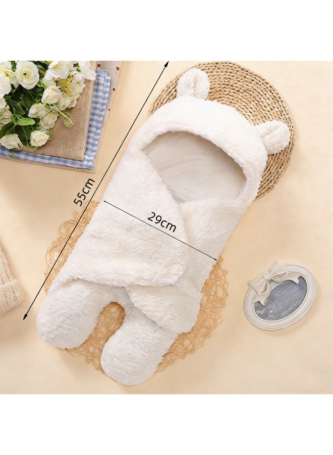 Baby Swaddle Blanket Boys Girls Cute Bear Plush Essential Receiving Blanket Ultra-Soft Newborn Registry Sleeping Wraps for Infant 0-6 Months - Image 2