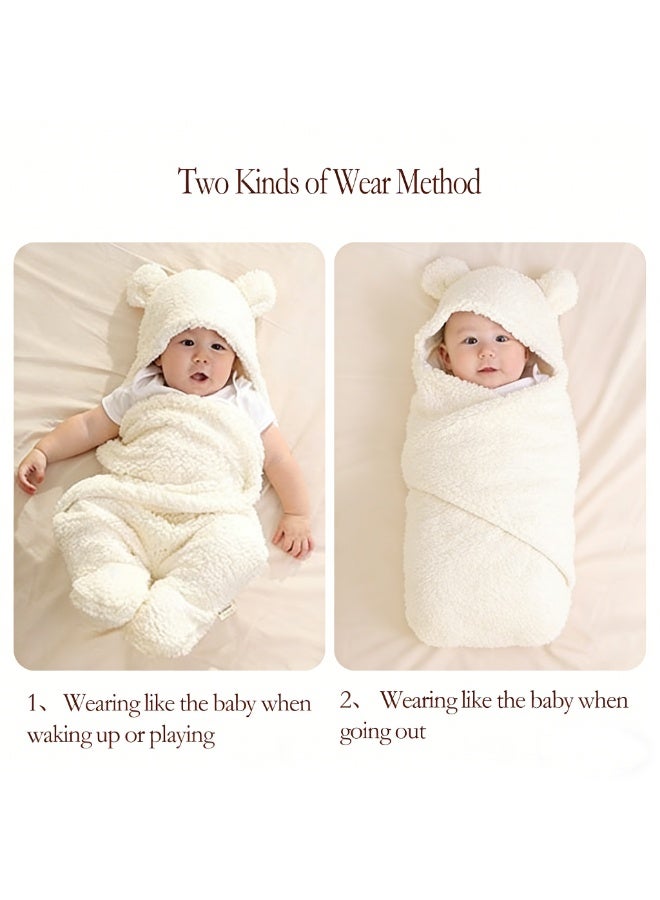 Baby Swaddle Blanket Boys Girls Cute Bear Plush Essential Receiving Blanket Ultra-Soft Newborn Registry Sleeping Wraps for Infant 0-6 Months - Image 5