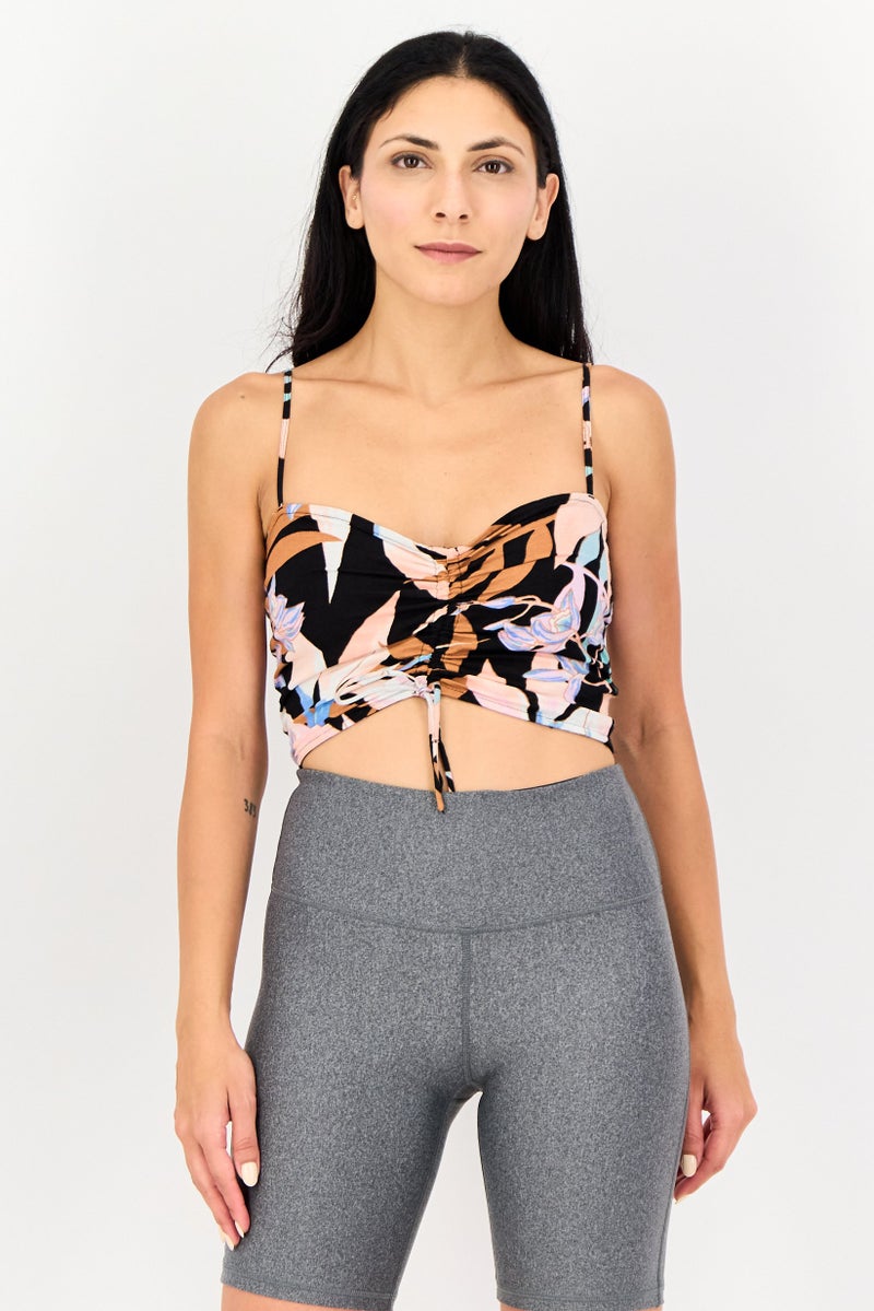 Billabong Women Sweetheart Neck Sleeveless Allover Print Top, Multicolor - Image 1