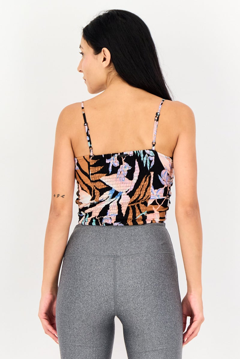 Billabong Women Sweetheart Neck Sleeveless Allover Print Top, Multicolor - Image 3