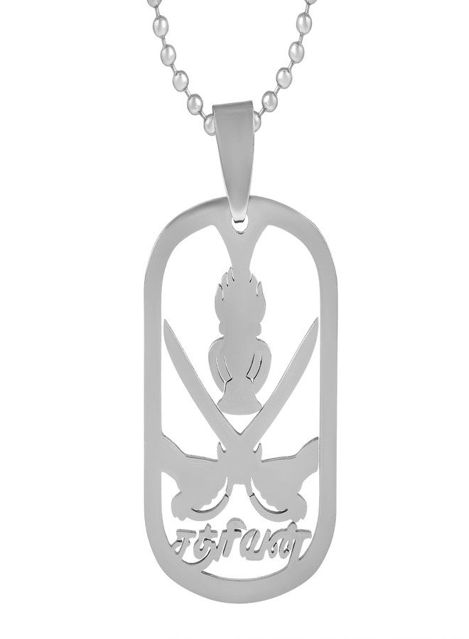 Memoir Brass Silverplated South Indian Vanniyar Symbol locket chain pendant necklace Men and Women (PCRI5422) - Image 1