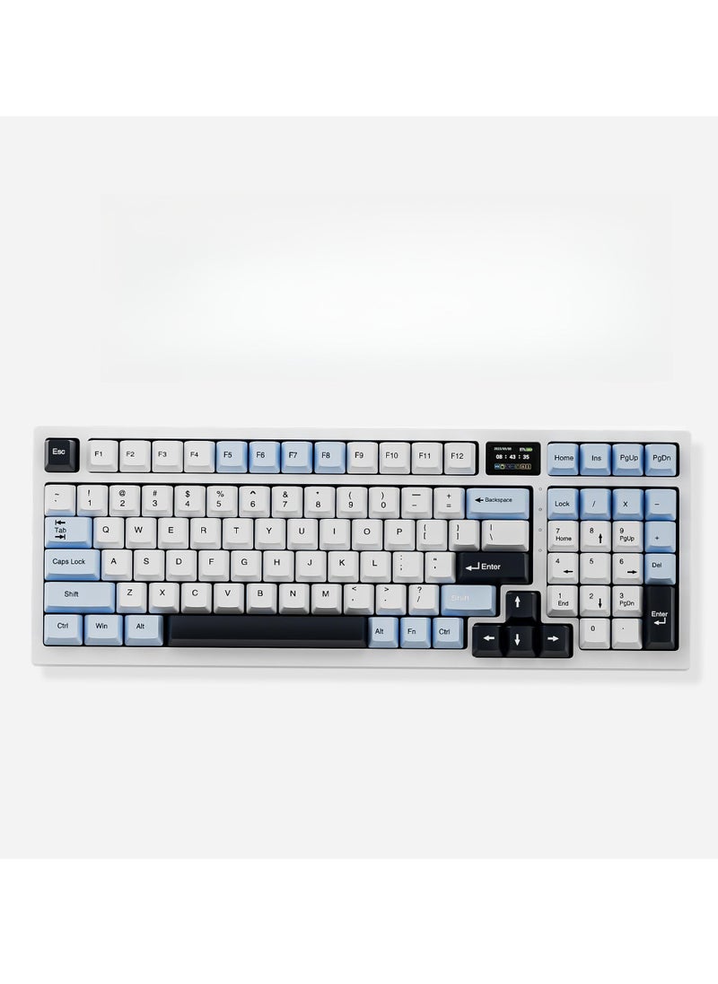 ZIDLI - ZIDLI FK980 Custom Mechanical Keyboard with DIY Display Screen RGB Gasket Structure KTT Hyacinth Switches Wireless Triple Connectivity 98-Key Compact Layout PBT Keycaps 5 Color Variants - Image 1