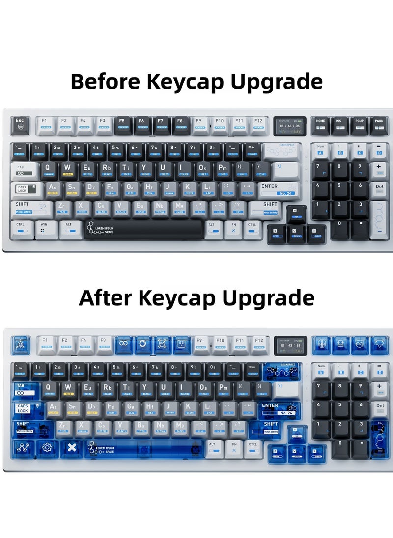 ZIDLI - ZIDLI FK980 Custom Mechanical Keyboard with DIY Display Screen RGB Gasket Structure KTT Hyacinth Switches Wireless Triple Connectivity 98-Key Compact Layout PBT Keycaps 5 Color Variants - Image 1