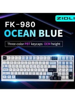 ZIDLI ZIDLI FK980 Custom Mechanical Keyboard with DIY Display Screen RGB Gasket Structure KTT Hyacinth Switches Wireless Triple Connectivity 98-Key Compact Layout PBT Keycaps 5 Color Variants  - Image 2