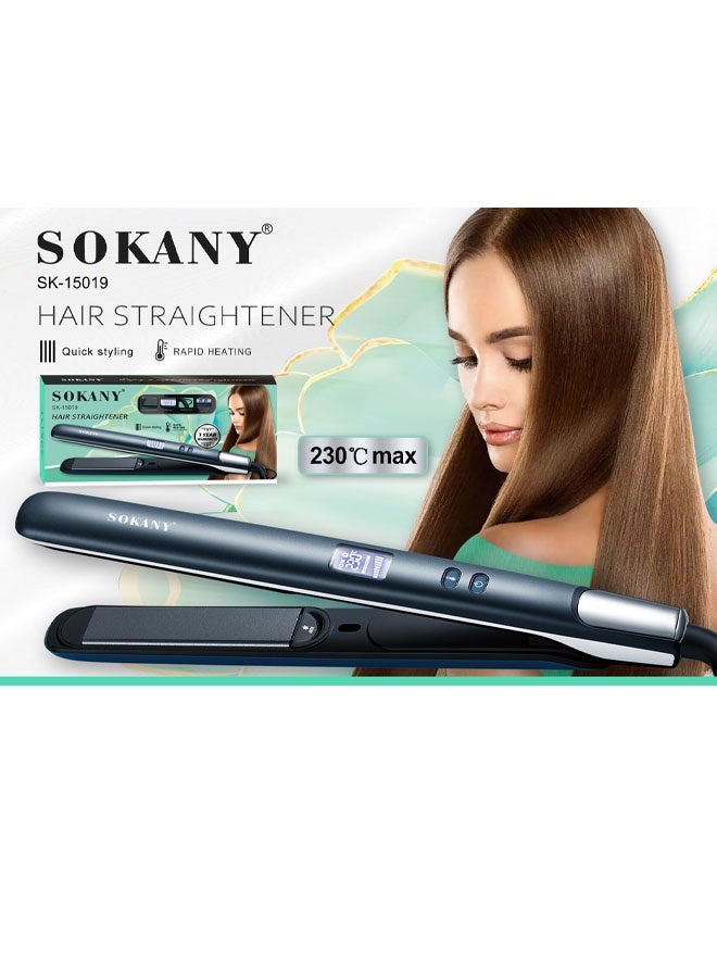 sokany Professional Ceramic Hair Straightener & Curler 2-in-1 with Ionic Technology, 230°C High Heat with 60 Min Auto-off Protection Green - Image 2