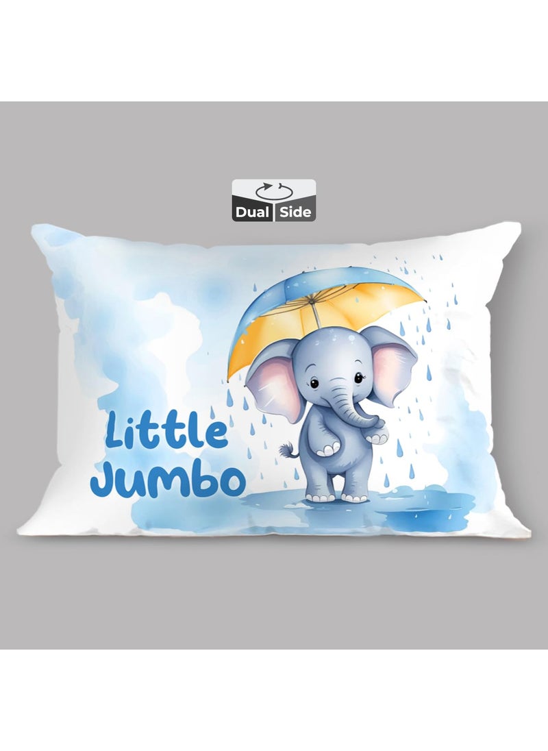 Brizberry Brizberry Baby Kids Pillow Cushion for 3 Years to 8 Years Super Soft Fabric Elephant Animal Cartoon Prints 12x18 inches Design 1 