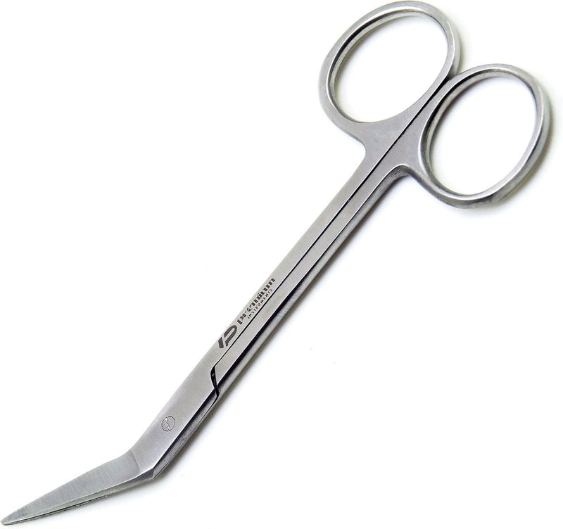 Premium Instruments Dental Micro Iris Scissors Angled 4.5" Sharp/Sharp - Image 1