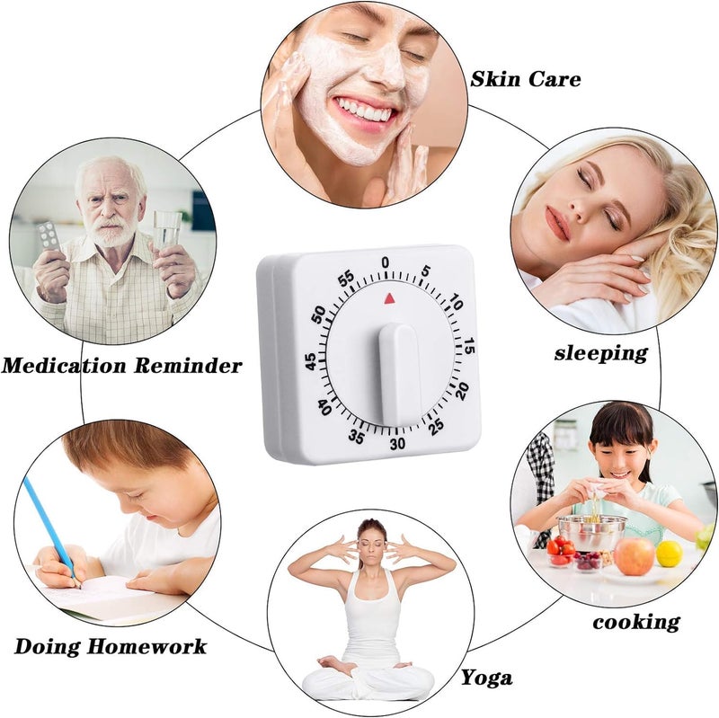 KP2 1 Pieces 60 Minute Kitchen Timer 1 Hour Visual Kitchen Clock Timer Mini Countdown Timer Loud Voice AutoOff Mechanical Timer for Kitchen Homework Exercise - Image 2