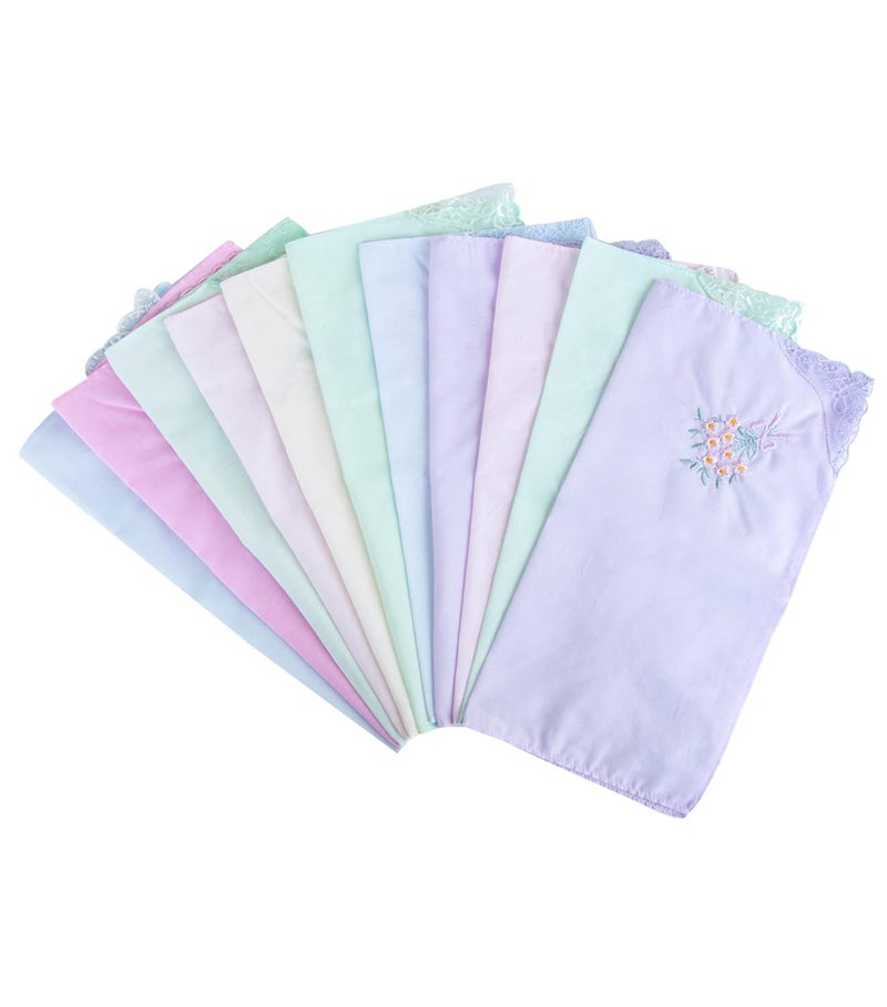 CoCoUSM Womens Handkerchiefs Lace Embroidered Cotton Handkerchiefs Bulk - Image 5