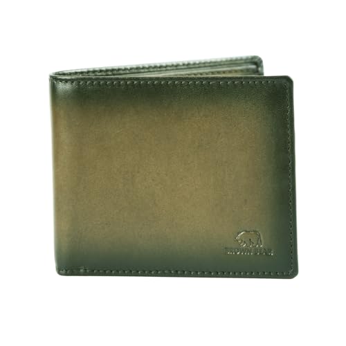 BROWN BEAR Manhattan Wallet for Man with Coin Pocket, ID and RFID Technology | Wallet for Men Leather Original (Olive Green) - Image 1