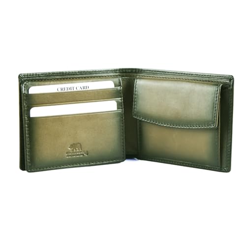 BROWN BEAR Manhattan Wallet for Man with Coin Pocket, ID and RFID Technology | Wallet for Men Leather Original (Olive Green) - Image 3