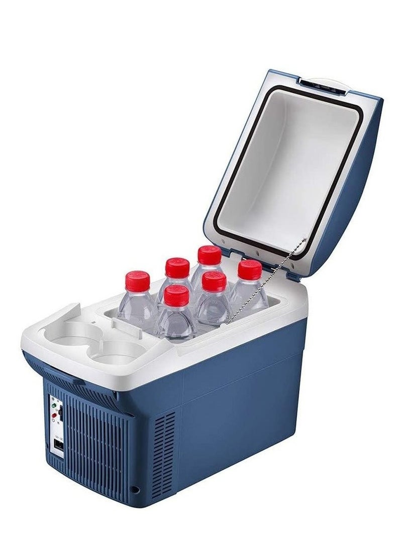 Crony - CRONY 8L Portable Mini Car Refrigerator | Low Noise Compact Cooler & Warmer | 12V DC, 30W | AC/DC Powered with Self-Locking Lid, Removable Shelf & Cup Holder - Image 1