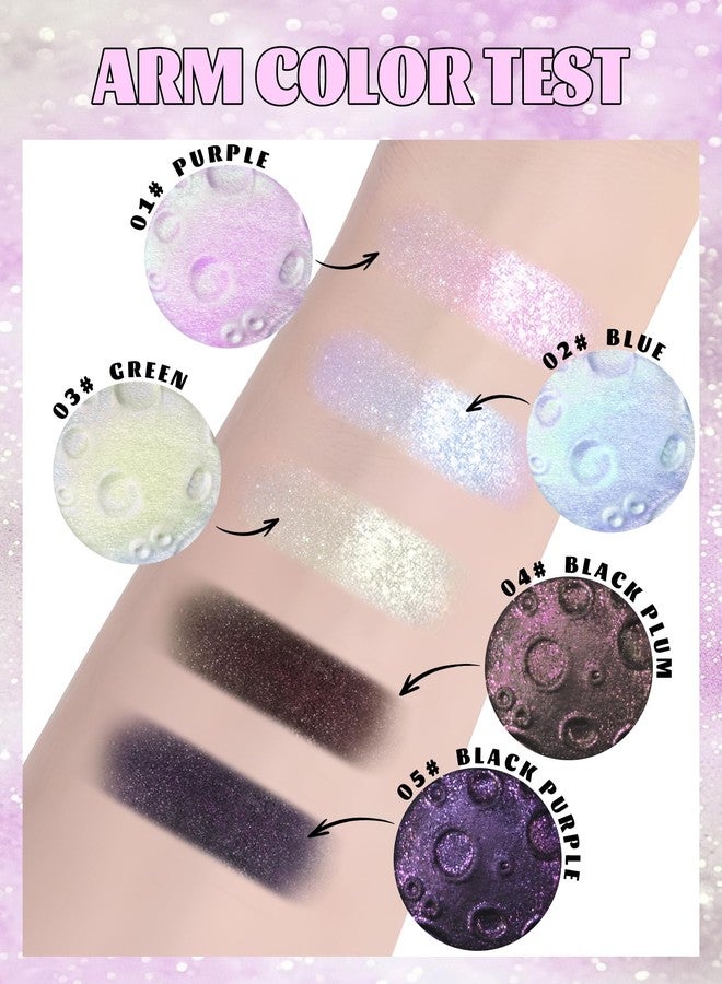 Lestpola Chameleon Eyeshadow Palette, Purple Holographic Multichrome Eyeshadow Highlighter, Face Glitter Shimmer Highlighter, Iridescent Sparkle Color Shifting, Waterproof Long Lasting, Eye Shadow Makeup-01 - Image 4