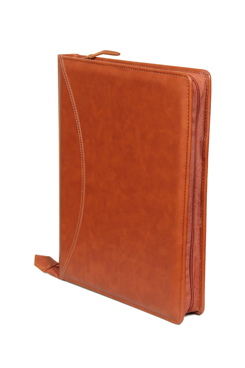 Sukeshcraft PU Leather Document Holder, A4 Size Portfolio with 25 Sleeves, Brown File Folder for Certificates, Documents - Image 1